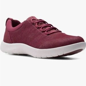 Clarks Women's Burgundy Casual Sneakers